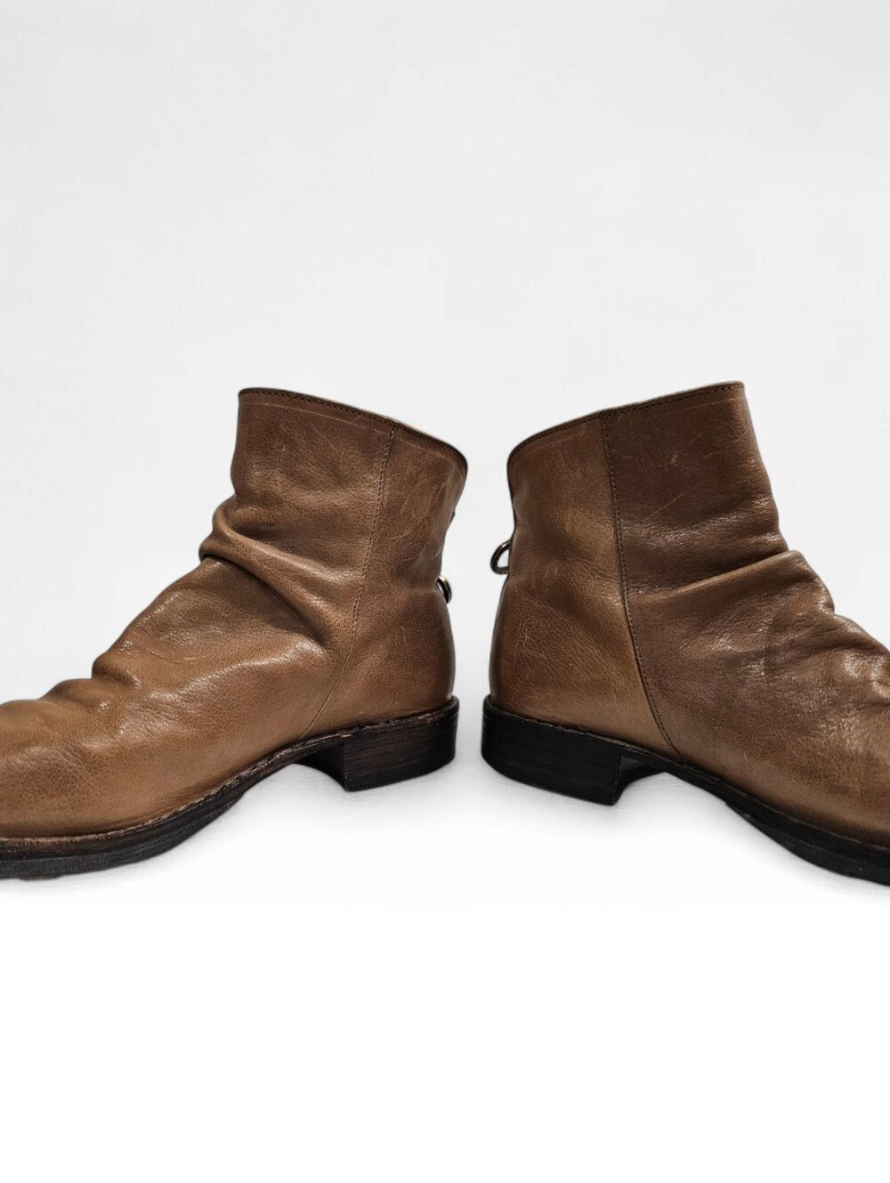 FIORENTINI + BAKER Elina Tan Brown Ruched Vamp Leather Ankle Boots 40/Wmn 10 - Picture 5 of 11